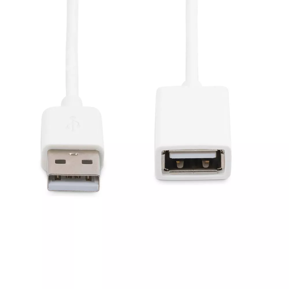1M USB 2.0 Male to Female Extension Cable White USB-A Extender Cord