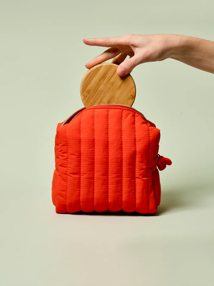Quilted Reusable Travel Toiletry Bag Soft Padded Zipper Cosmetic Storage Pouch