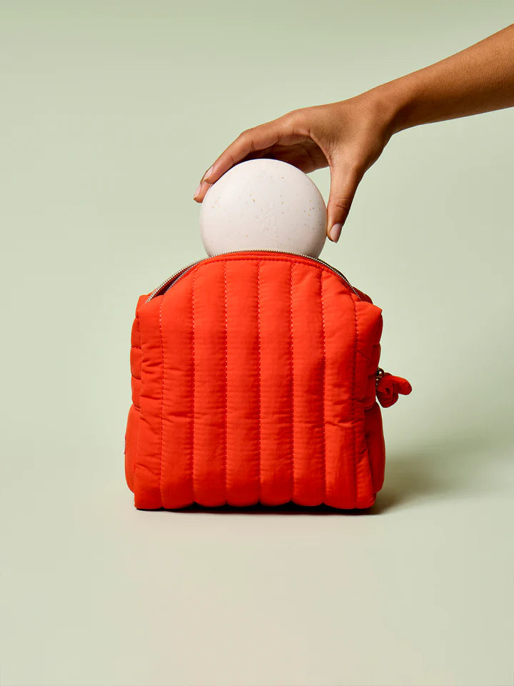 Quilted Reusable Travel Toiletry Bag Soft Padded Zipper Cosmetic Storage Pouch