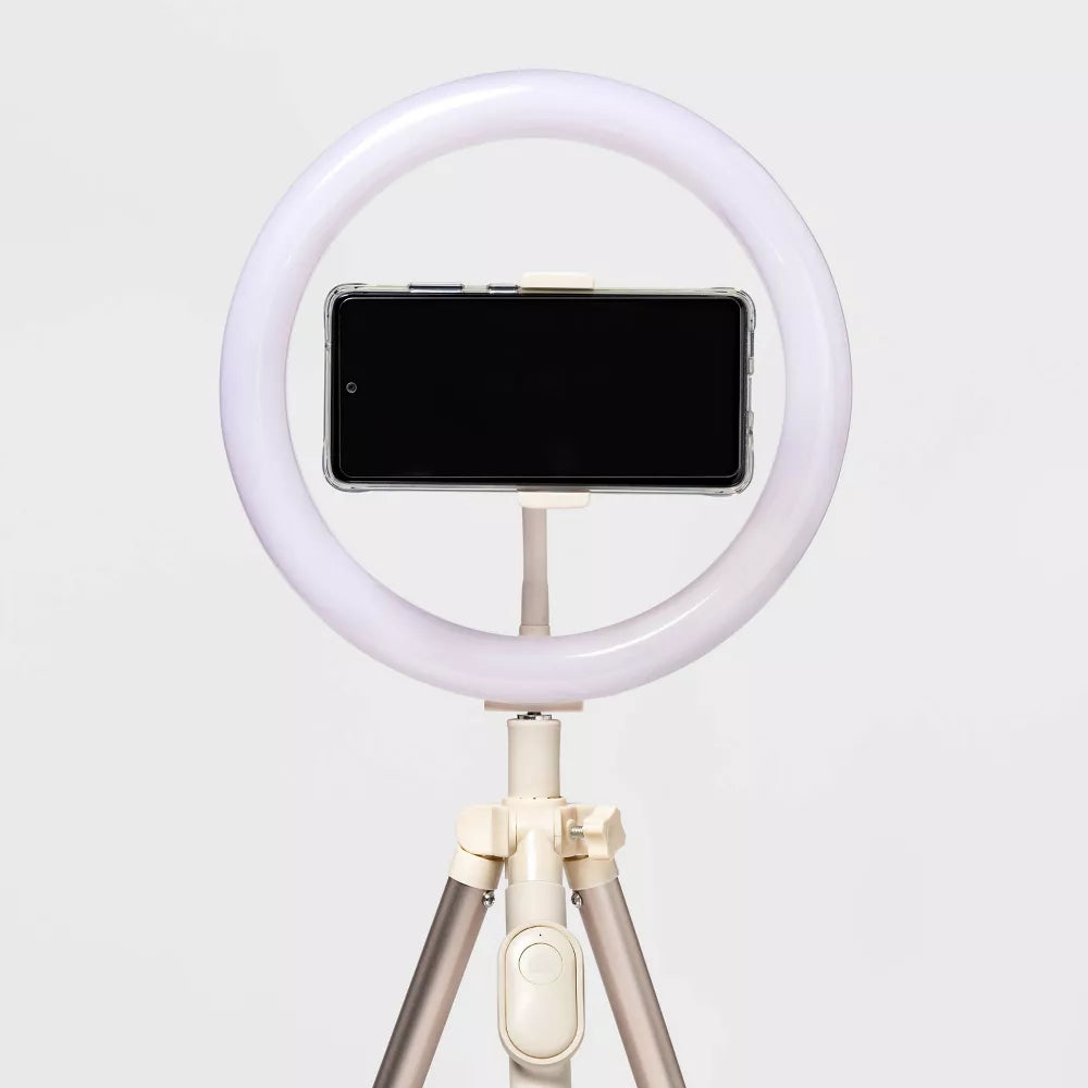 10 Inch LED Ring Light with Extendable Tripod & Bluetooth Remote