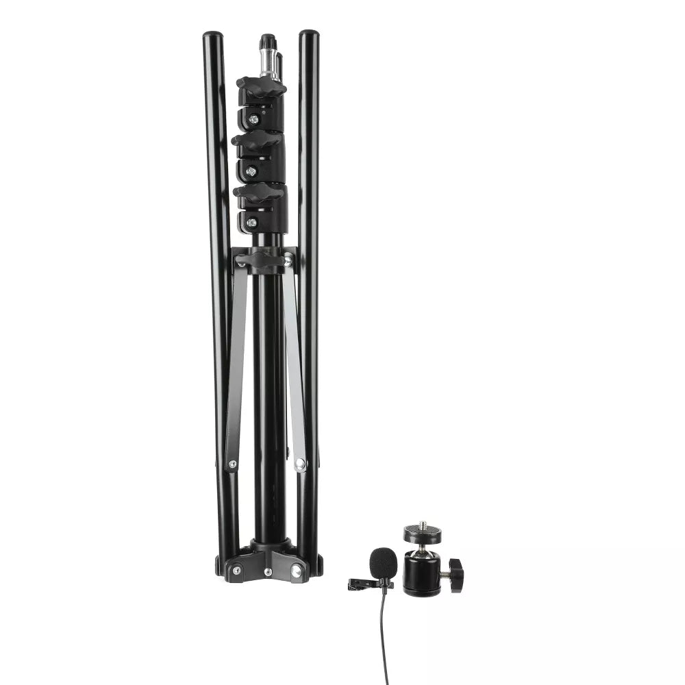 12 Inch LED Ring Light Kit with Dual Phone Holders, Microphone & 63 Inch Adjustable Light Stand