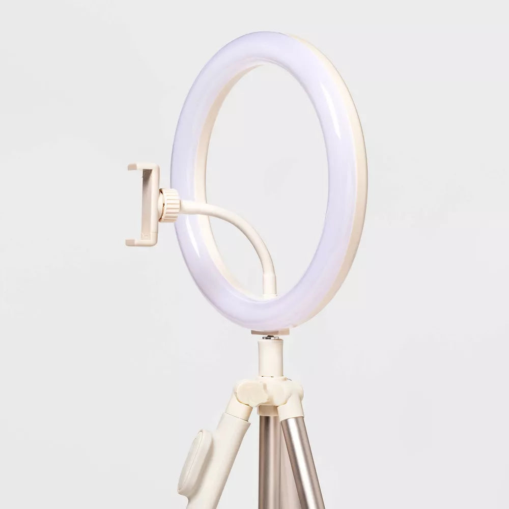 10 Inch LED Ring Light with Extendable Tripod & Bluetooth Remote