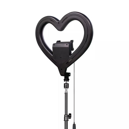 10 Inch Heart-shaped LED Ring Light with Adjustable Tripod & Phone Bracket