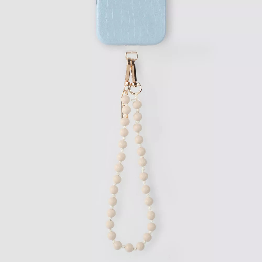 Wood Bead Wristlet Phone Strap Universal Detachable Hand Lanyard for Phone Case