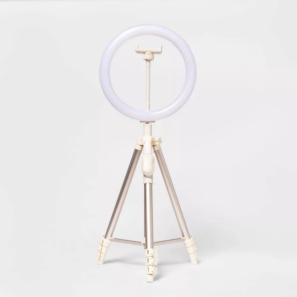 10 Inch LED Ring Light with Extendable Tripod & Bluetooth Remote