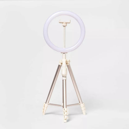 10 Inch LED Ring Light with Extendable Tripod & Bluetooth Remote