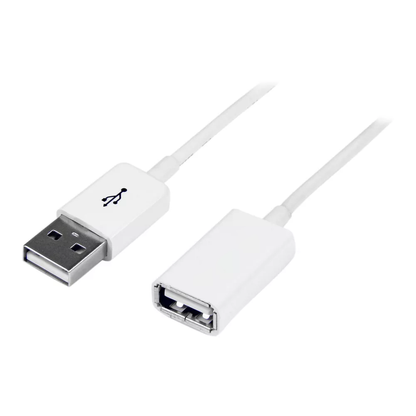 1M USB 2.0 Male to Female Extension Cable White USB-A Extender Cord