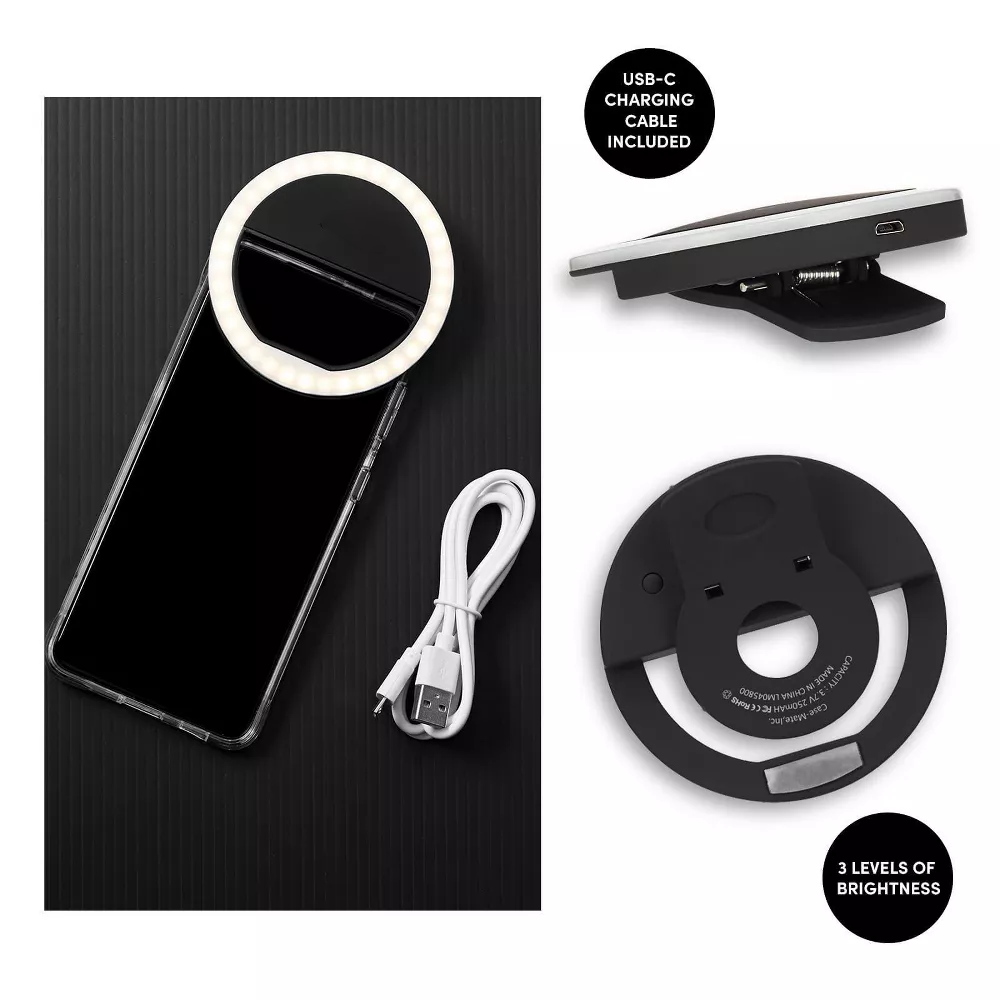 Rechargeable Clip-on LED Ring Light Portable Supplementary Lighting
