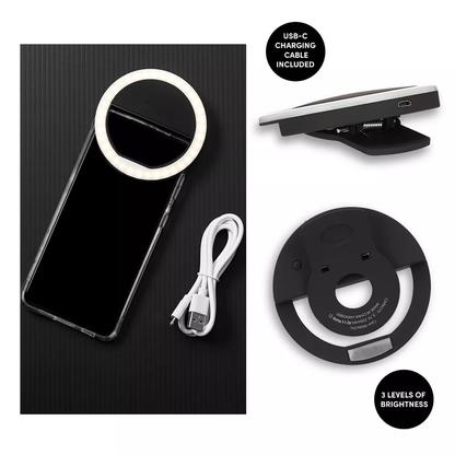 Rechargeable Clip-on LED Ring Light Portable Supplementary Lighting