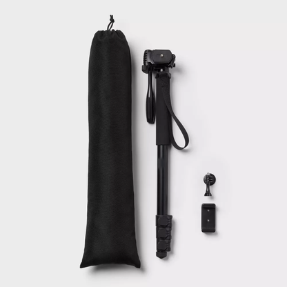 Telescopic Camera Monopod with 3-Way Panhead & Quick Release Plate