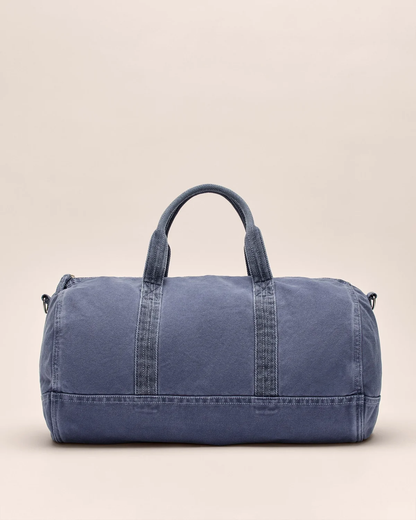 Garment Dyed Washed Canvas Duffel Bag Cotton Weekend Travel Barrel Bag